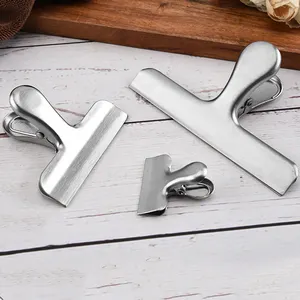 Portable household food snack seal clip stainless steel book food clips bag sealing clips