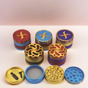 Moulin à épices décoratif en métal sur mesure en gros, 63 mm, 4 couches, moulin à herbes en aluminium - Product Image 2