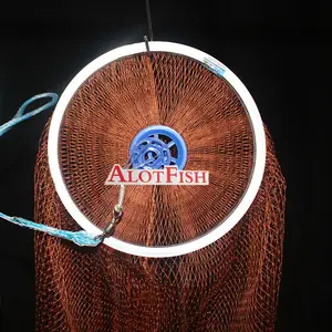 Aluminum Ring Easy Throw Cast Net Drawstring Fishing Net Nylon Mono Cast Net