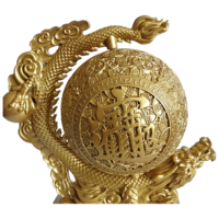 Ornement Feng Shui décoratif d'intérieur de Style chinois Dragon planant à travers les quatre mers Fortune attirant le Dragon doré