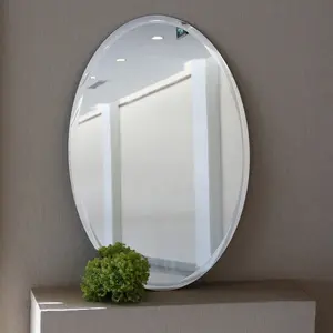 Runder rahmenloser Wand spiegel mit ovalem Rechteck zur Dekoration