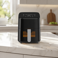 Friteuse à air manuelle 4,5 L 1200W à panier unique avec convection rapide et double commande par boutons – Chine