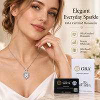Collier pendentif en argent sterling 925 de luxe, taille cœur 10x10mm, moissanite de qualité D VVS, pour femmes, vente en gros de bijoux fins