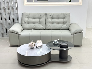 Modern Three Seat PU Leather <b>Sofa</b> with Tufted Back and Padded Arms for <b>Living</b> <b>Room</b> - Product Image 6