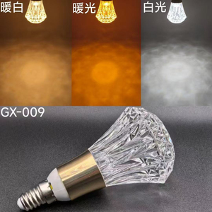 Ampoule LED en cristal, culot E27, A50-5W, 2700K/3000K/4000K/6500K/8000K, SMD, durée de vie 25000H, AC 220V, télécommande, CRI 80 - Product Image 2