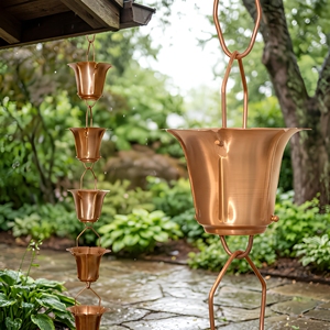 โซ่รับน้ำฝนตกแต่งสวนภายนอก ดีไซน์เรียบง่าย วัสดุอลูมิเนียม - Product Image 1