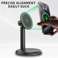 Nouveau support de charge sans fil magnétique Qi2 15W avec motif en fibre de carbone, chargeur de bureau pour téléphone