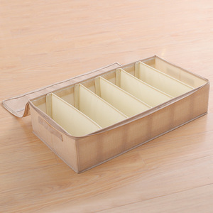 Lumei Under Bed Shoe <b>Box</b> 6 Compartment <b>Foldable</b> Adjustable Fabric Storage Organizer Rectangle Gray Off White Coffee - Product Image 1