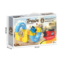 25 Pièces Kit de Train DIY à Engrenages Rotatifs et Circuits Suspendus avec Lumières Clignotantes, Jouet d'Assemblage pour Enfants, Coordination Oeil-Main, Cadeau d'Anniversaire