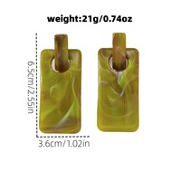Boucles d'oreilles pendantes personnalisées en résine acrylique, motif écaille de tortue géométrique, torsadées, sculpturales, allongées et ondulées