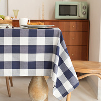 Nappe de café de maison de style campagnard noir blanc à carreaux tissé couverture de table à manger décorative isolation thermique