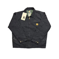 Blouson de travail zippé style Detroit Hart J97, col lavé, en toile unie vintage, coupe-vent, pour hommes et femmes