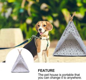 Chien et chat tipi lit Portable tente pour <span class=keywords><strong>animaux</strong></span> de compagnie <span class=keywords><strong>maison</strong></span> lavable respirant Cage pour <span class=keywords><strong>animaux</strong></span> de compagnie pour petit animal de compagnie - Product Image 3