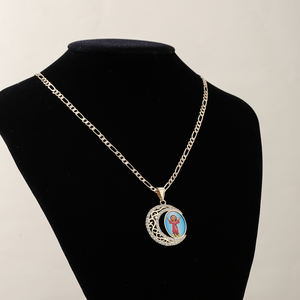 Collar con Colgante de Resina Esmaltada de la Virgen María y el Niño Jesús, 3/1, 60 cm, Joyería Religiosa, Directo de Fábrica - Product Image 6