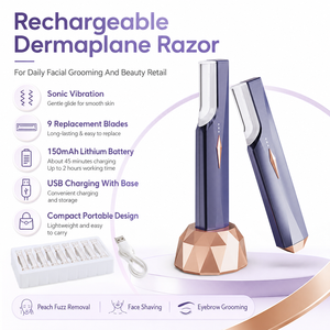 Rasoir Dermaplane Rechargeable avec Batterie 150mAh pour Femmes, Rasage du Visage et Préparation au Maquillage - Product Image 1
