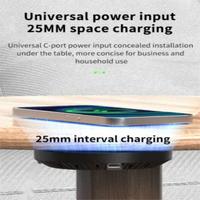 Chargeur sans fil sous le bureau, station de charge de bureau dissimulée, chargeur sans fil rapide, chargeur de bureau intelligent intégré