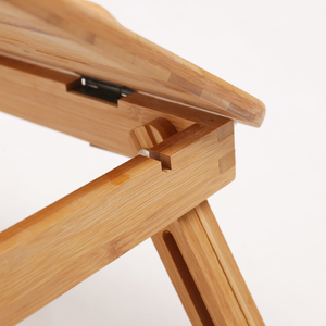 Table pliante en bois de bambou pour <span class=keywords><strong>ordinateur</strong></span> <span class=keywords><strong>portable</strong></span>, plateau de <span class=keywords><strong>lit</strong></span>, bureau, apprentissage, Camping en plein air, pique-nique, petit bureau pour le repos à la maison avec support de téléphone - Product Image 3
