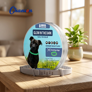 Collier <span class=keywords><strong>anti</strong></span>-puces et <span class=keywords><strong>anti</strong></span>-tiques pour animaux de compagnie Chanson, imperméable et réglable, protection de 8 mois pour chiens et chats - Product Image 1