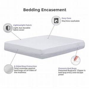 大号全尺寸尘螨<span class=keywords><strong>Allerease</strong></span>防臭虫拉链床罩防水床垫保护器外壳 - Product Image 3
