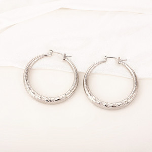 <b>Hoop</b> <b>Earrings</b> Round Gold <b>Silver</b> Rose Gold Copper Alloy Party Fashion Jewelry Large Irregular Cut <b>Earrings</b> - Product Image 3