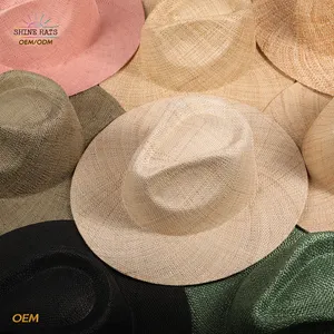 Shinehats 2024 OEM定制标志设计女牛仔巴拿马夏季沙滩帽牛仔草帽起首女士宽边软呢帽草帽