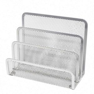 Office Storage Stationery Morden Metal Multifunction Desktop Paper <b>File</b> <b>Organizer</b> Mesh Desk <b>Organizer</b> Document Letter Holder - Product Image 3