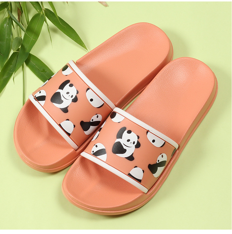 Cartoon Panda Indoor Non-slip Slippers for Women Soft Sole Bathroom Slides Shoes