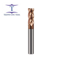 Fraise à défoncer TIANYU 6-20mm HRC55 en alliage de tungstène à 4 dents, revêtement Altin, fond plat, en carbure, haute vitesse, ODM