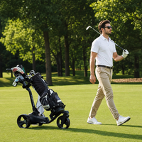 Chariot de golf électrique pliable à 3 roues avec poignée réglable pour golfeurs, fabriqué en usine
