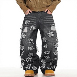 Comfortable Relaxed Fit Baggy Denim Pants Fashionable Wide Leg Jeans for Casual Wear and Modern Trendy Looks - Product Image 1