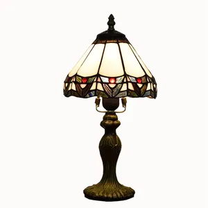 American retro creative Tiffany's stained glass dining room bedroom bar club decoration small table lamp Old people's lighting