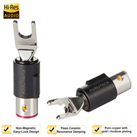 Connecteur banane YIVO HIFI non magnétique plaqué or 24 carats/plaqué rhodium, connecteur en U / fourche pour câble de haut-parleur audiophile