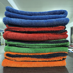 <span class=keywords><strong>Serviette</strong></span> de séchage pour voiture en microfibre de qualité supérieure 40*40cm 1200 GSM sans bordure, double torsion, séchage rapide, écologique, sans traces - Product Image 3