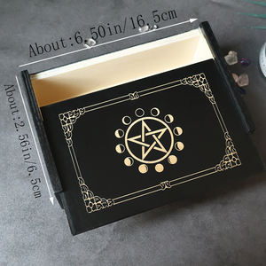 Caja de Almacenamiento de Cartas de <span class=keywords><strong>Tarot</strong></span> de Madera con Diseño Pintado, Soporte Multifuncional para Cartas Estándar - Product Image 2