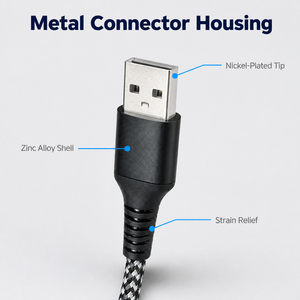 Cavo USB da Tipo A a Tipo C Intrecciato in Lega di Alluminio per Ricarica Rapida e Trasferimento Dati con Protezione Rinforzata Contro la Tensione - Product Image 2