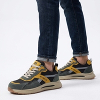 Sepatu Keselamatan Kerja Unisex Bernapas Terbaru 2024, Sneakers Berujung Baja untuk Pabrik, Bengkel, Konstruksi, Musim Dingin/Semi/Musim Panas, Kulit dan Jaring