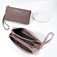 Dompet Panjang Wanita Model Baru Sederhana Bahan PU Lembut Kapasitas Besar Tahan Air dengan Ritsleting, Tas Clutch Multifungsi, Cocok untuk Perjalanan Antar Negara
