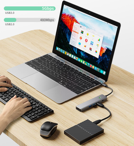 USB C Hub 5 1 Type C <strong>Adapter</strong> for MacBook <strong>Notebook</strong> Laptop 4K HD Screen-on/off Button 100W Fast Charge PD USB 3.0 Interface Stock - Product Image 3