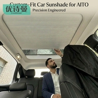 Pare-soleil rétractable intelligent électrique AITO M5 en aluminium, isolation thermique de luxe, noir/argent, rideau intégré avec fente pour carte