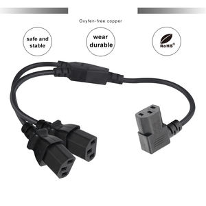 Iec 320 Plug Socket Splitter Y Cable Female Inlet Iec320 C13 to Dual C13 Connector <span class=keywords><strong>Extension</strong></span> Cordon d'alimentation pour appareil ménager - Product Image 5