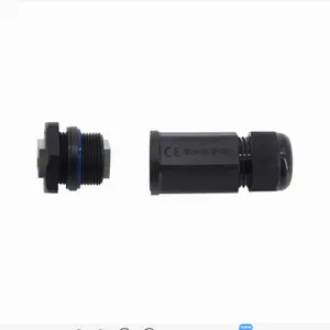 outdoor power plug 8p8c black waterproof female connectors m25 ethernet lan rj45 waterdichte connector shield