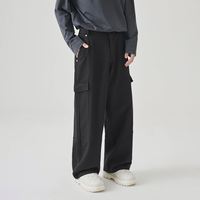 Pantalon cargo décontracté urbain pour homme en mélange de coton coupe ample avec taille élastique et jambe droite, confortable et respirant – Collection Printemps/Été 2025