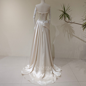 LY125 Chic Champagne Ruffle Pleated Wedding Sleeveless Formal Party <b>Dresses</b> - Product Image 3