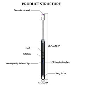 ولاعة مطبخ كهربائية جديدة تعمل بمنفذ <span class=keywords><strong>USB</strong></span> مقاومة للرياح، مسدس إشعال طويل للشمع والشواء وموقد الغاز، قابلة لإعادة الشحن بقوس بلازما بدون لهب - Product Image 3