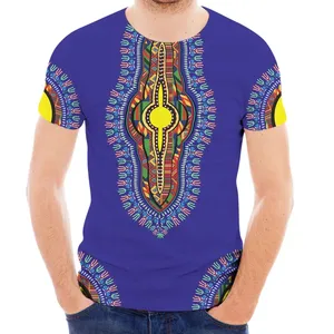 Wholesale custom o collar breathable summer Short sleeve African print ordinary T-shirt Custom T-shirt Oversized T-shirt High q