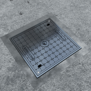 D400 도난 방지 플라스틱 SMC 맨홀 커버 550x550 하수구 뚜껑 - Product Image 3