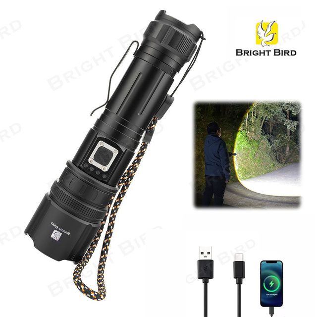 USB Rechargeable 1000 Lumens Outdoor Tactical Lantern Flashlight Aluminum Alloy Powerful Portable LED Torch