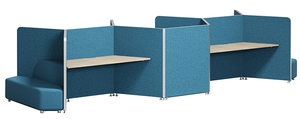Modern Convertible 4-Person Modular Office <b>Partition</b> Workstation Desk with Honeycomb Screen - Product Image 6