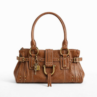 Millennium Lock PU Große Kapazität Tragetasche 2026 Neues Nischen-Design Vintage Nieten-Verzierte Damenhandtasche mit Reißverschluss
