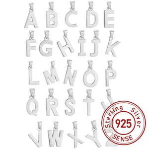 Sense Jewelry factor-Cadena de plata con 26 letras de circonia cúbica para mujer, collar con colgante cruzado europeo, regalo de América